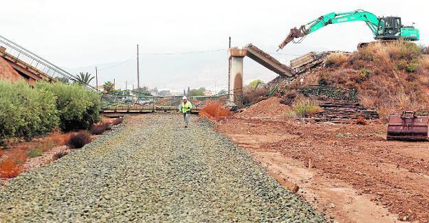 Imagen de archivo del comienzo de las obras del Corredor Meditertáneo en Lorca.