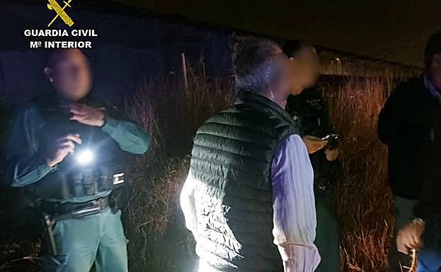 Un momento del dispositivo de búsqueda activado por la Guardia Civil para dar con el septuagenario desaparecido. 