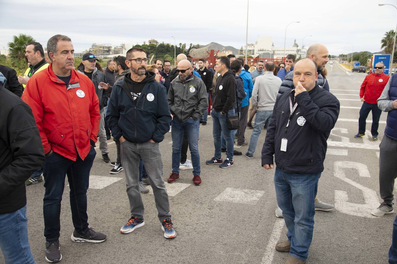 Fotos: Los trabajadores de Sabic protestan en La Aljorra