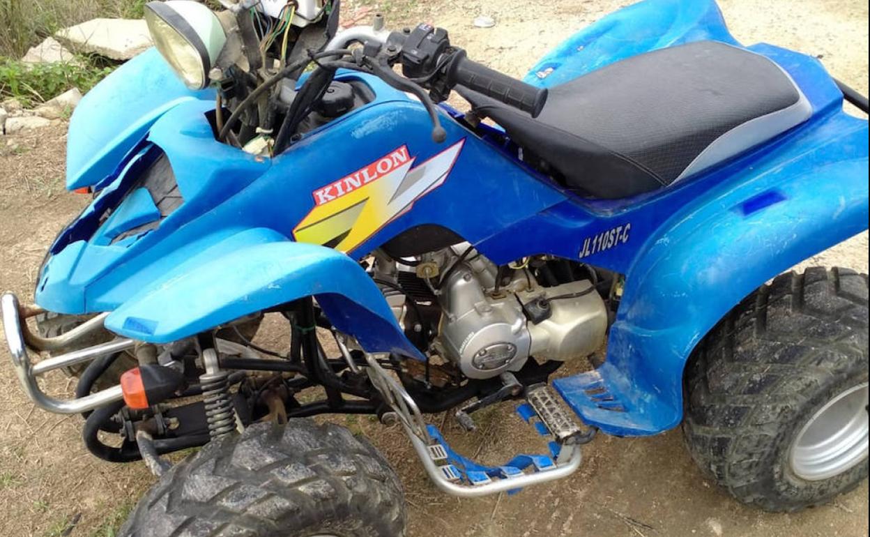 El 'quad' sustraído en la casa de campo de Pliego.