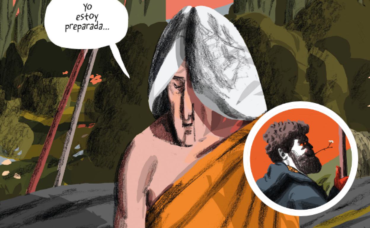 Una de las páginas de la novela gráfica 'El tiempo de las plantas' (Sallybooks, 2022), de Alejandro Galindo.