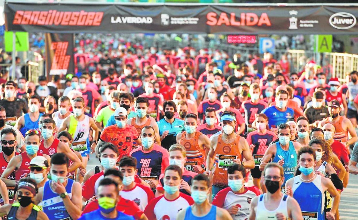Salida de la San Silvestre de Murcia de 2021. 