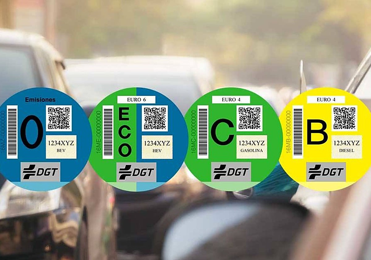 Distintivos medioambientales de la DGT 