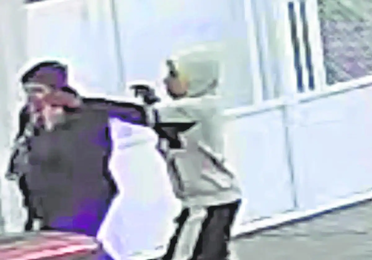 Captura de un vídeo en el que un joven le arrebata el móvil a una mujer en el Ensanche, en diciembre.