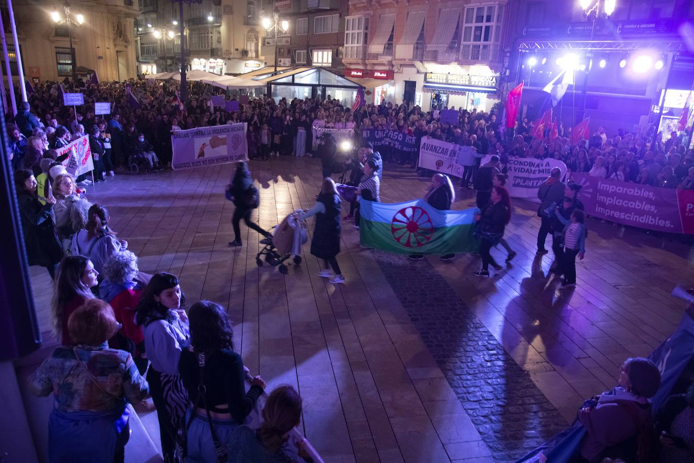 La manifestación del Día de la Mujer en Cartagena, en imágenes