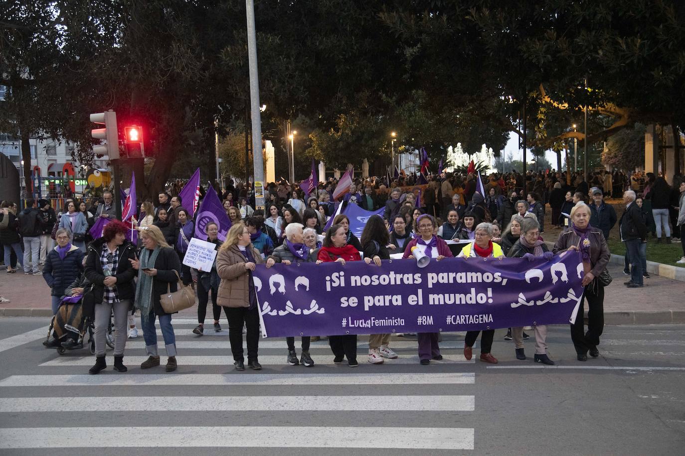 La manifestación del Día de la Mujer en Cartagena, en imágenes