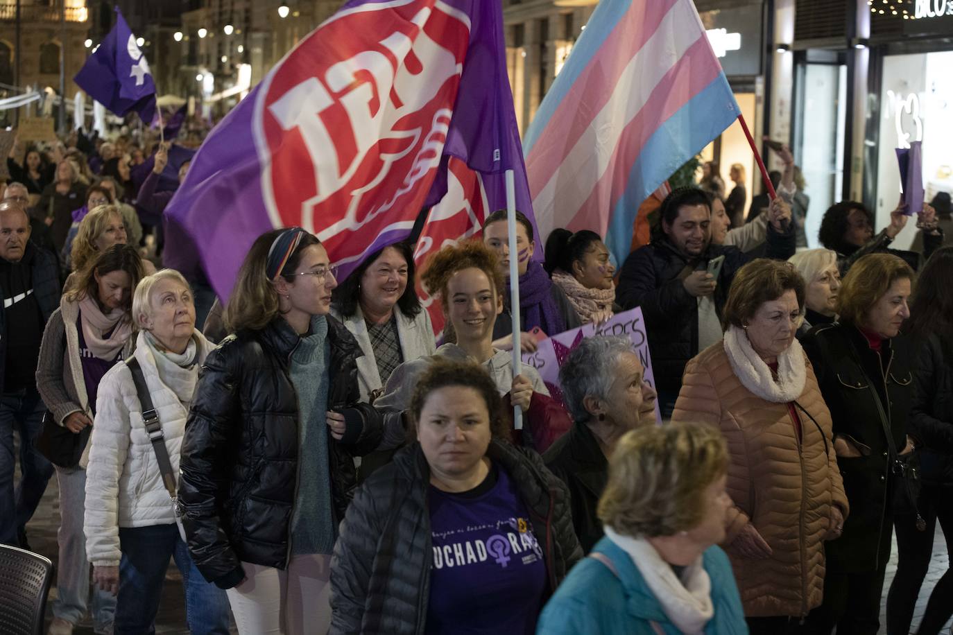 La manifestación del Día de la Mujer en Cartagena, en imágenes