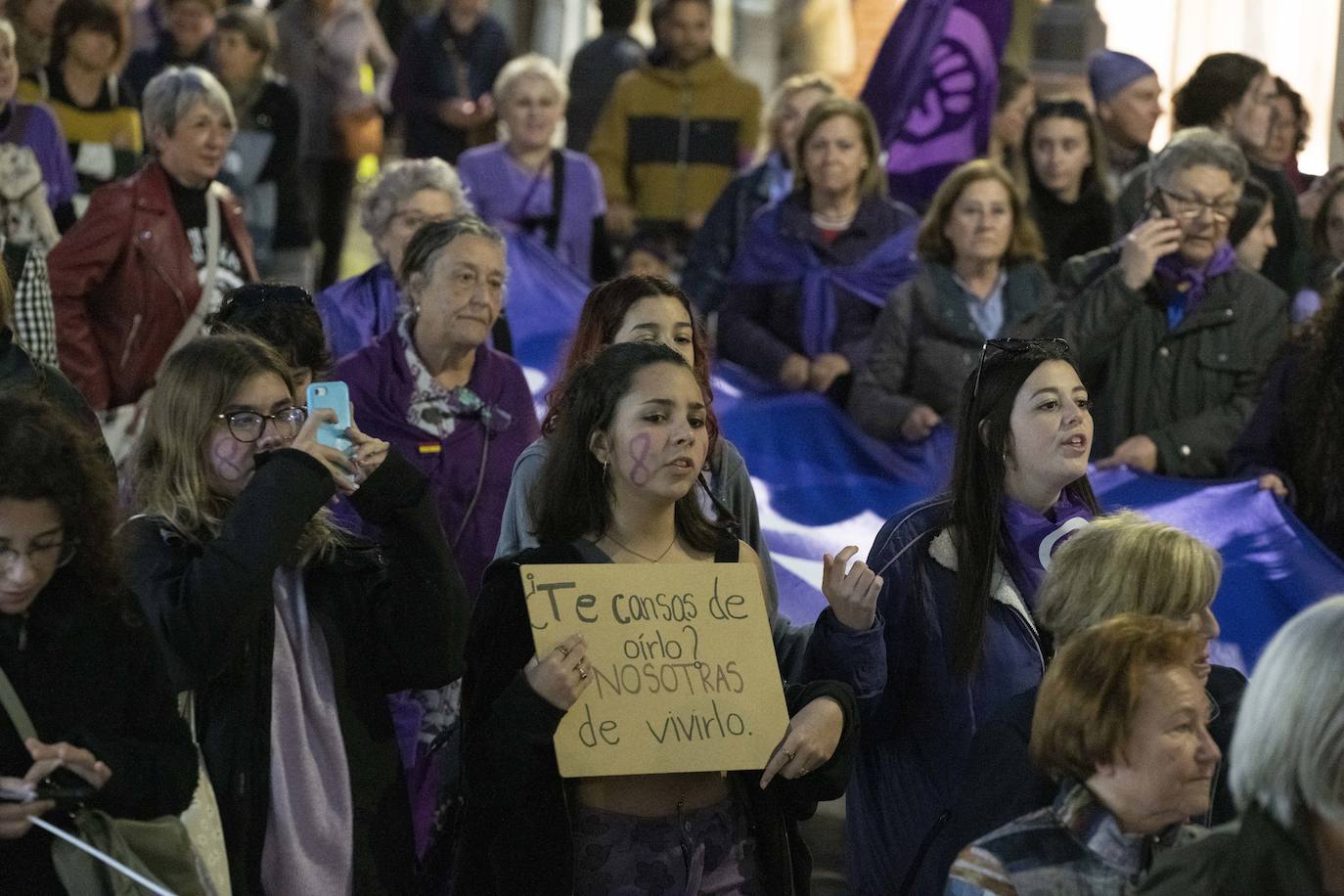 La manifestación del Día de la Mujer en Cartagena, en imágenes