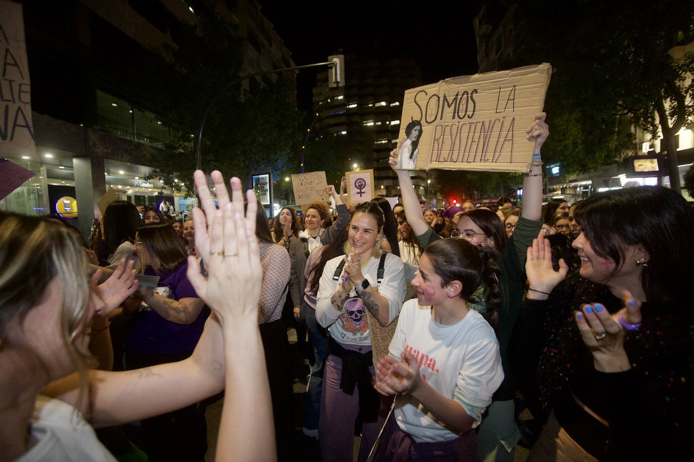 La manifestación del Día de la Mujer en Murcia, en imágenes