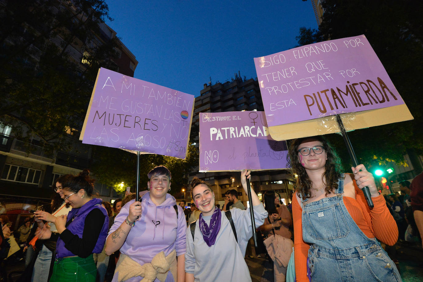 La manifestación del Día de la Mujer en Murcia, en imágenes