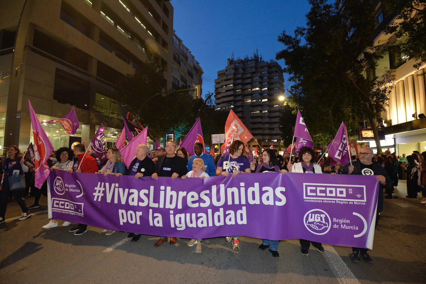 La manifestación del Día de la Mujer en Murcia, en imágenes