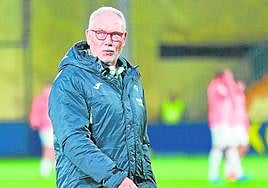 Miguel Álvarez, en un partido de esta temporada en la Ciudad Deportiva del Villarreal.