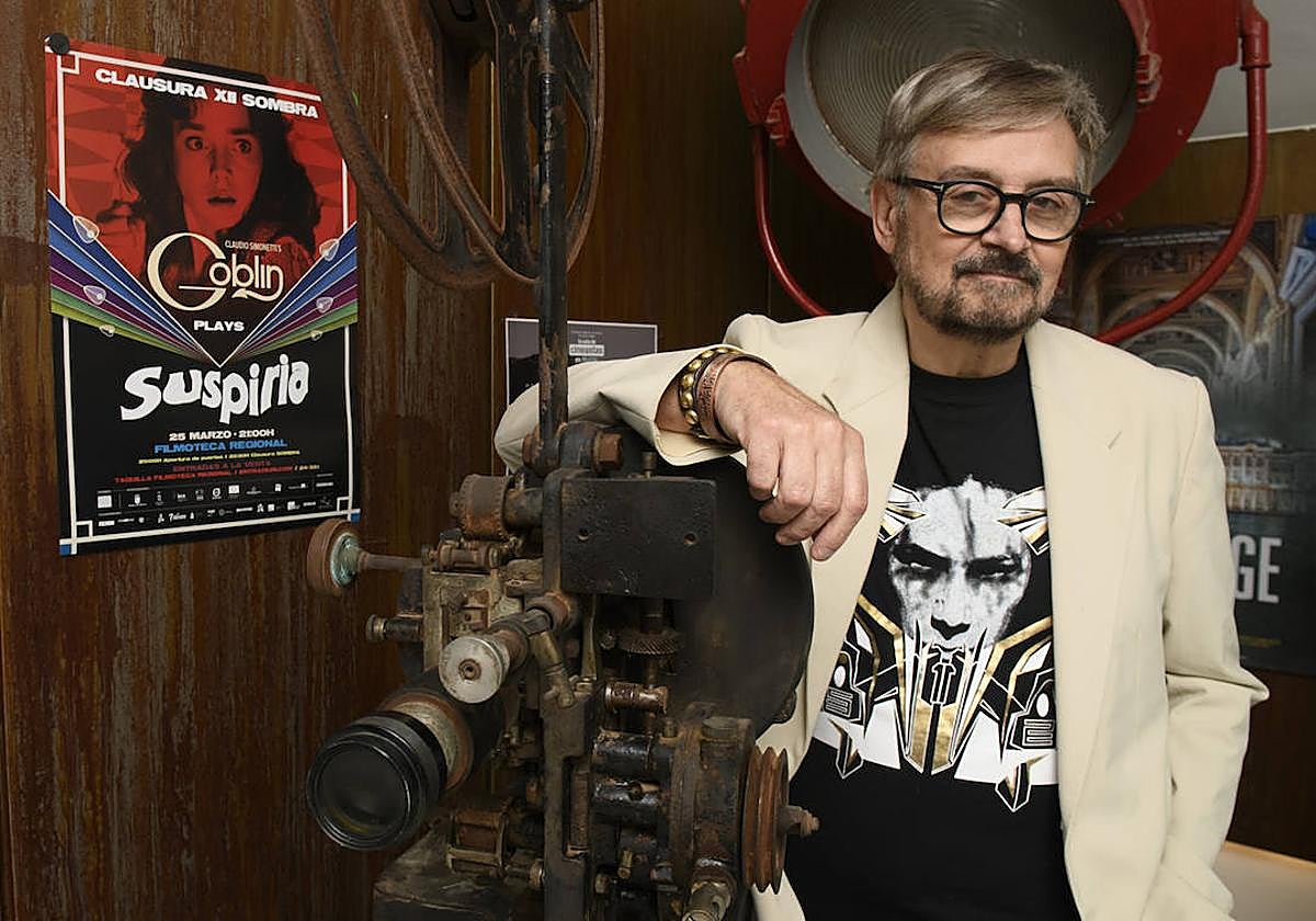 El compositor Claudio Simonetti, ayer, en la Filmoteca Regional Francisco Rabal de Murcia.