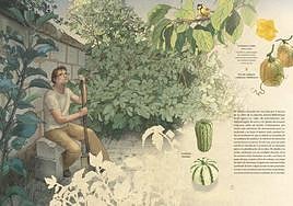 El autor del libro, Nicolas Jolivot, autorretratado en su jardín.