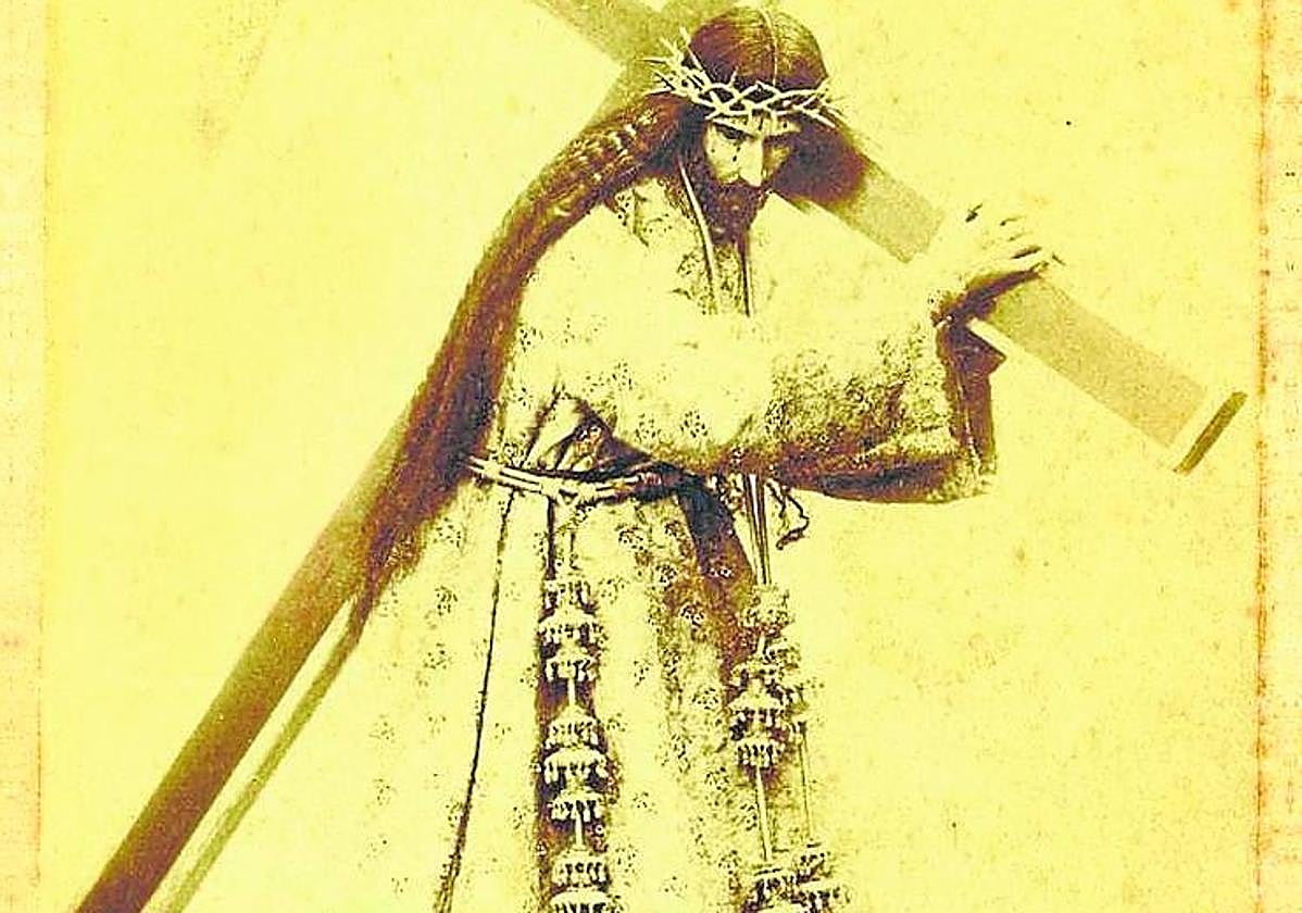 Estampa del s. XIX de Jesús de Nazaret, cuya réplica procesionará el próximo Viernes Santo por las calles de Murcia.