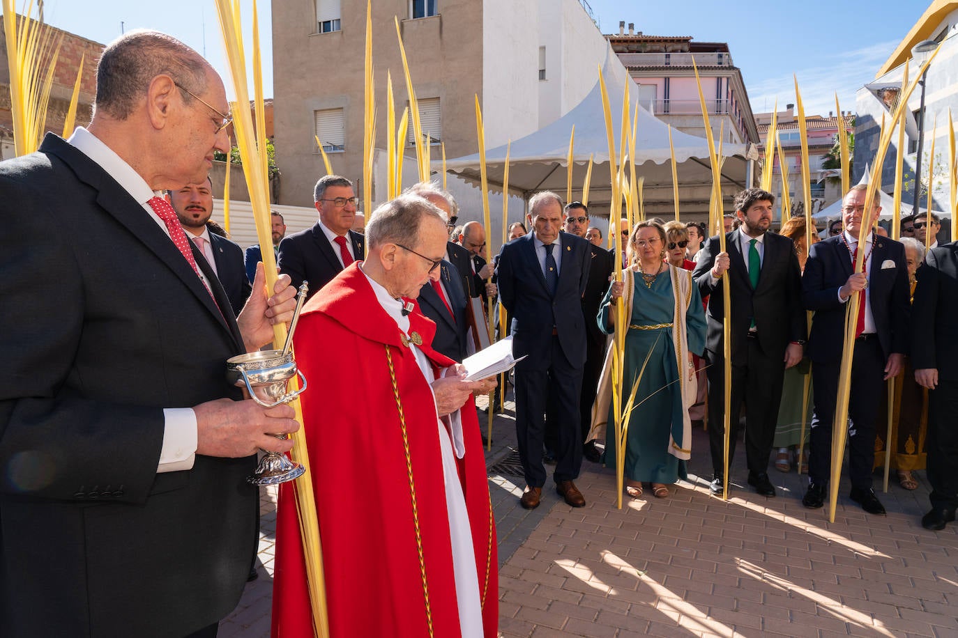 Bendición de las palmas en el Paso Blanco de Lorca, en imágenes