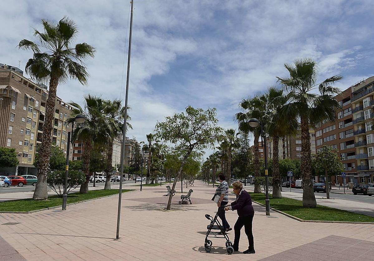 Bloques de viviendas en el paseo Florencia de Murcia, donde tuvo lugar el suceso.