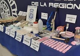 Imagen de la cocaína rosa incautada.