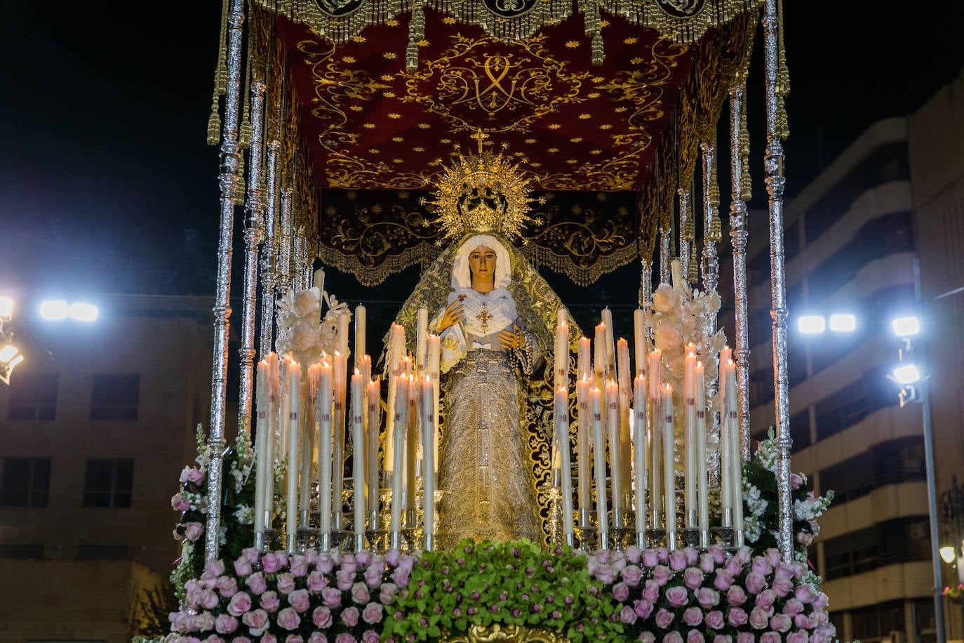 La imagen de Nuestra Señora de los Ángeles cumplía 30 años desde que fuera entregada por el taller de Valentín García Quinto a La Cena.