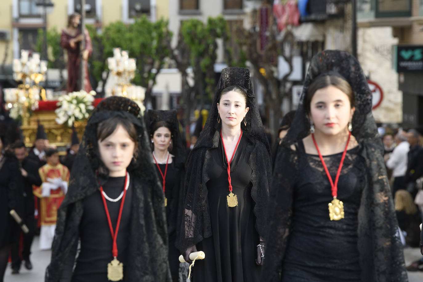 Las imágenes de la procesión de la Sangre del Jueves Santo en Murcia