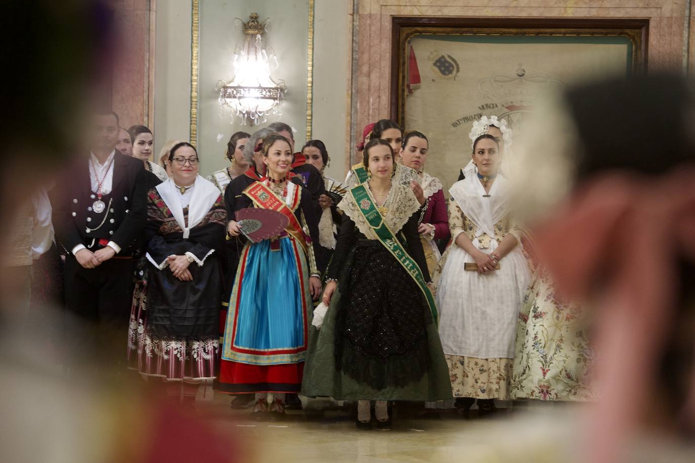 Las imágenes de la recepción de las Reinas de la Huerta de Murcia en el Palacio de San Esteban
