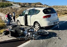Imagen de la motocicleta siniestrada este domingo.