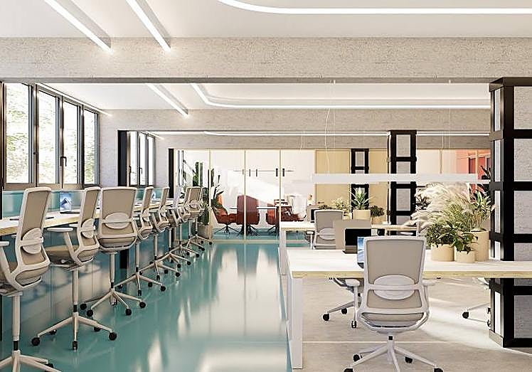 Recreación de cómo quedará el exterior y el interior de la futura Agencia Digital.