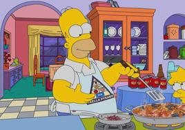 Homer Simpson prepara una paella con arroz de Calasparra.