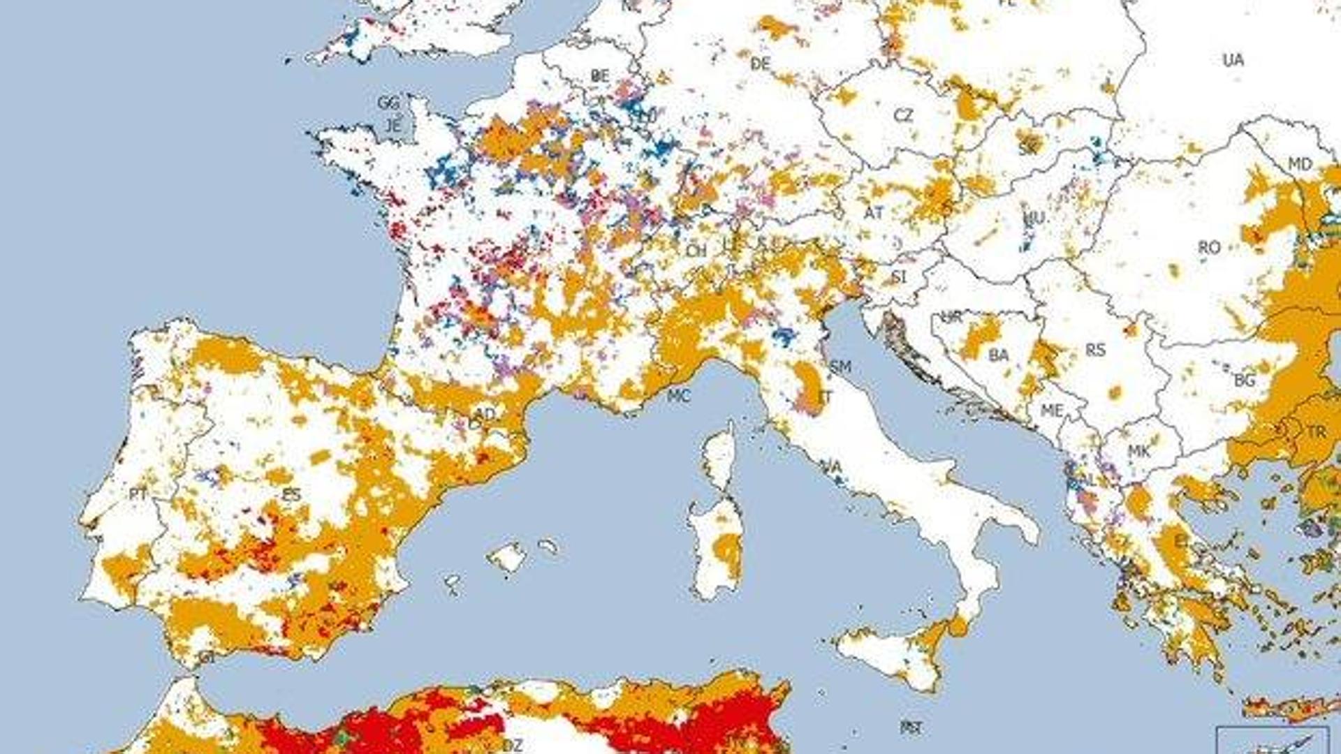 Copernicus portrays the advance of the drought in the EU
