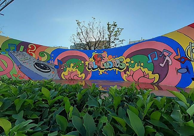 Mural en el barrio Los Almendros de La Alberca (Murcia).