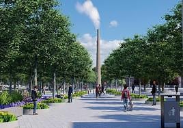 Recreación digital del Parque Metropolitano Oeste de Barriomar tras las próximas obras.