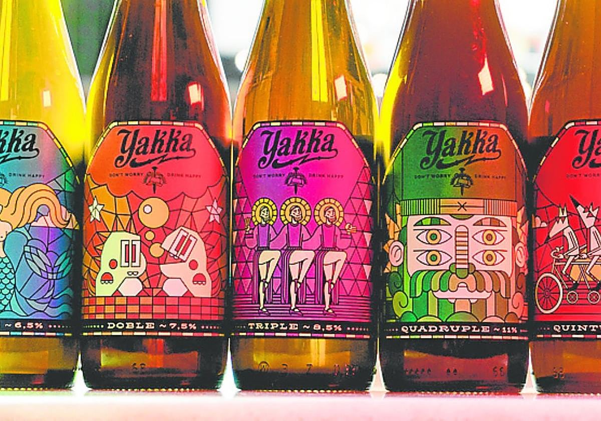 Blonde, Doble, Triple, Cuádruple y Quintuple, las cinco cervezas de la empresa murciana.