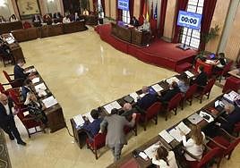 Pleno en el Ayuntamiento de Murcia, este jueves.