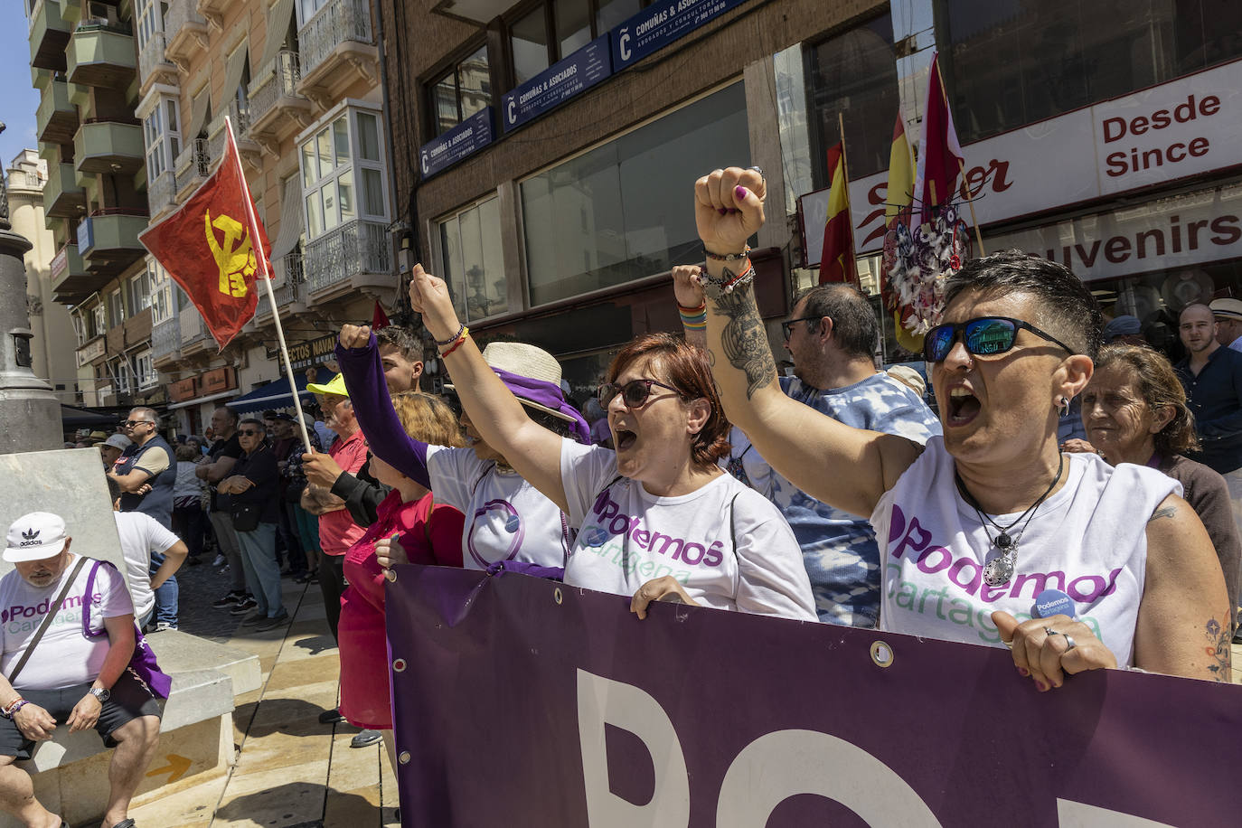 La manifestación del Primero de Mayo en Cartagena, en imágenes