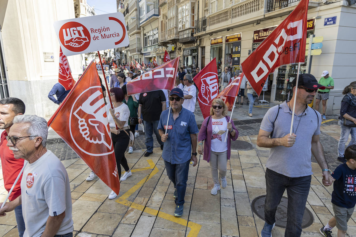 La manifestación del Primero de Mayo en Cartagena, en imágenes