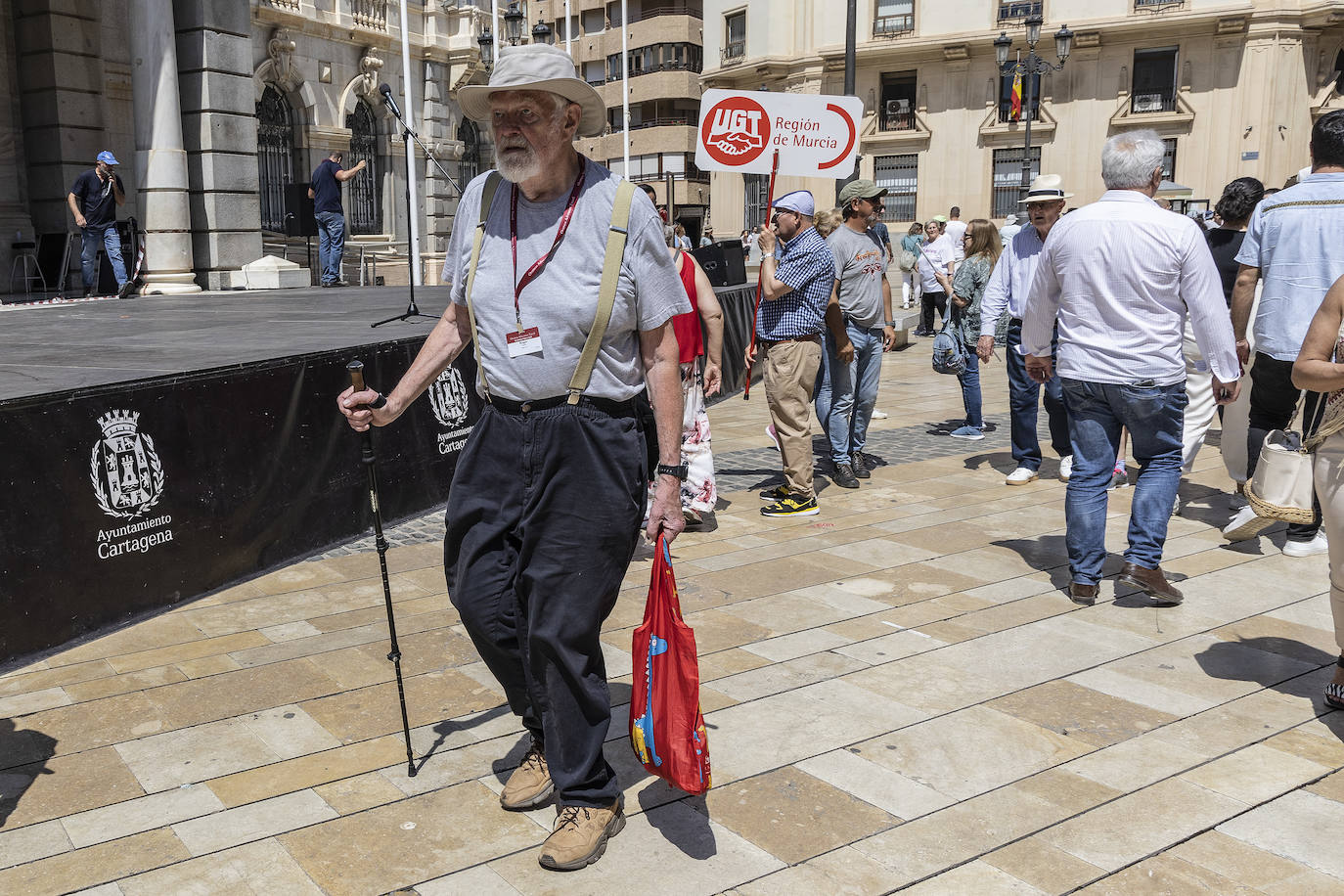 La manifestación del Primero de Mayo en Cartagena, en imágenes