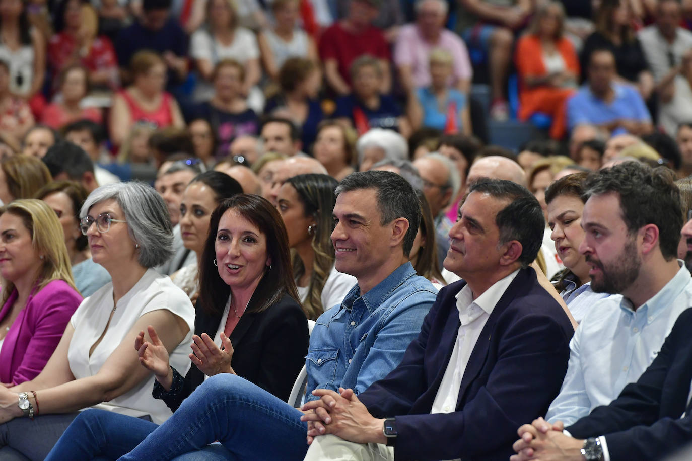 El acto de Pedro Sánchez en Murcia, en imágenes