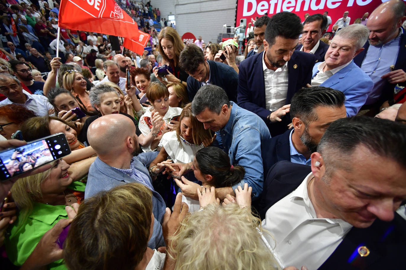 El acto de Pedro Sánchez en Murcia, en imágenes