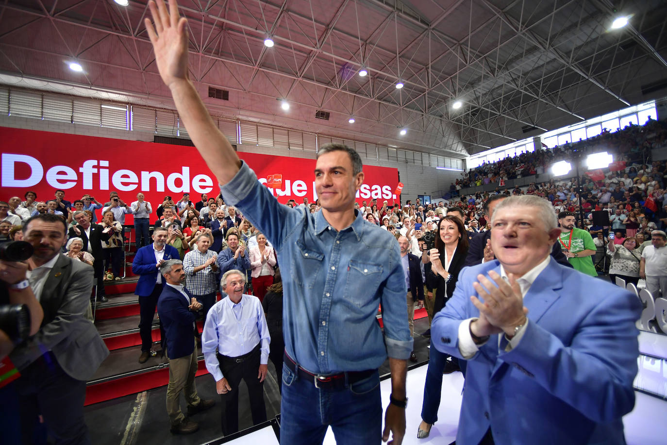 El acto de Pedro Sánchez en Murcia, en imágenes