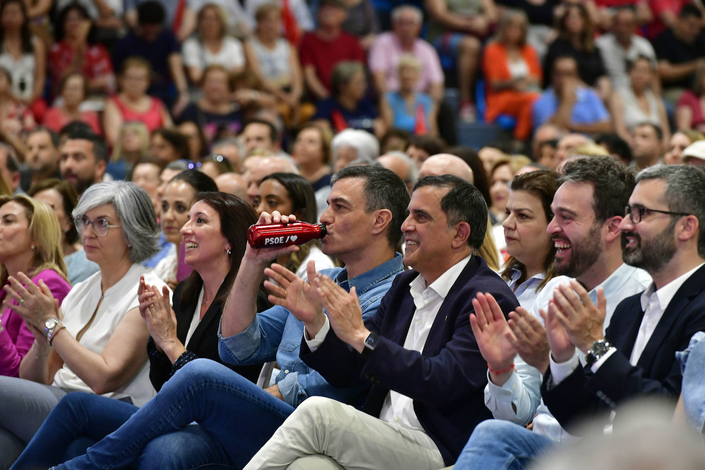 El acto de Pedro Sánchez en Murcia, en imágenes