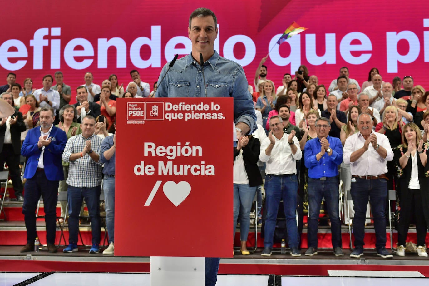 El acto de Pedro Sánchez en Murcia, en imágenes