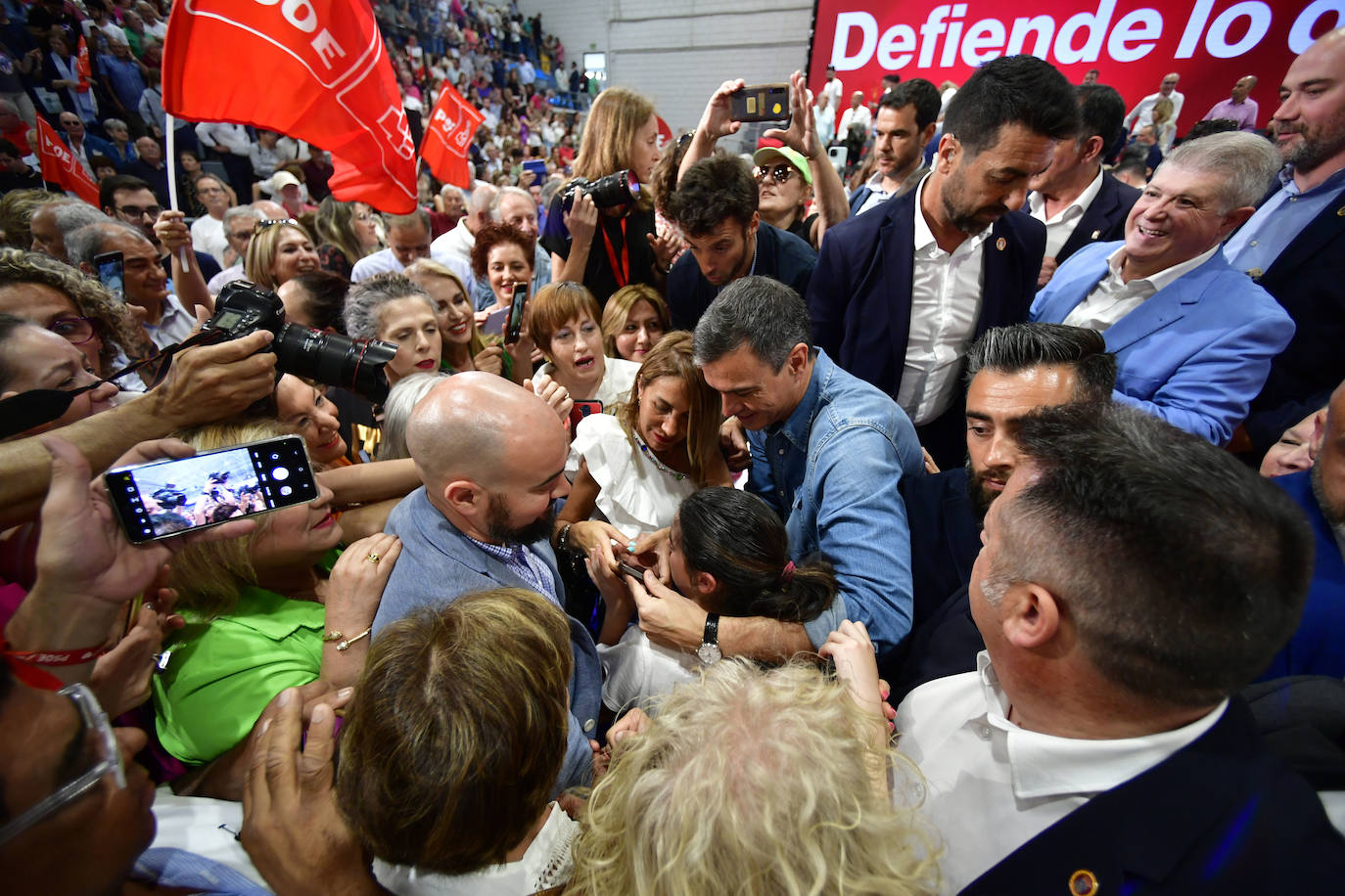 El acto de Pedro Sánchez en Murcia, en imágenes