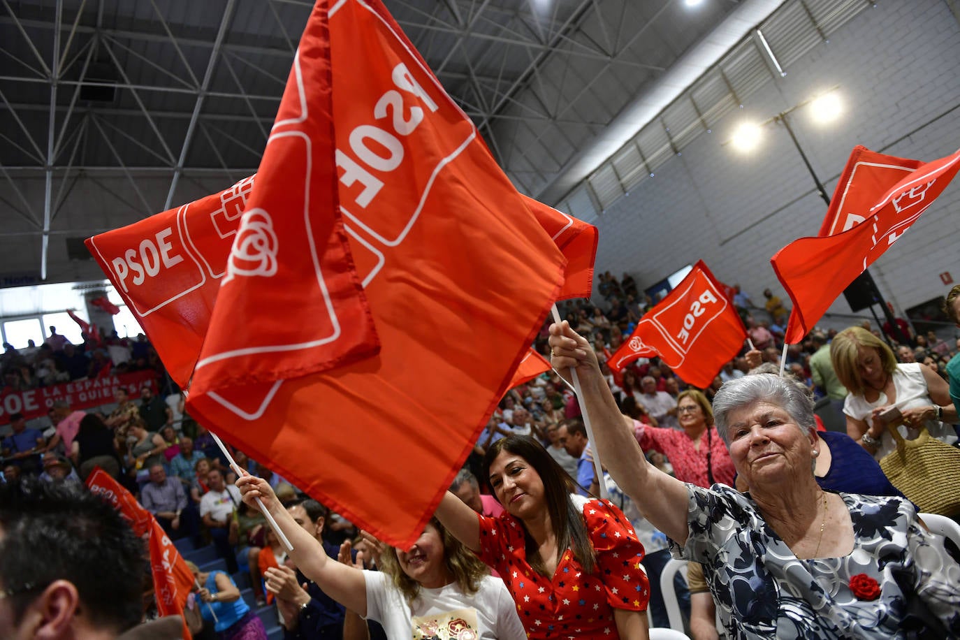 El acto de Pedro Sánchez en Murcia, en imágenes