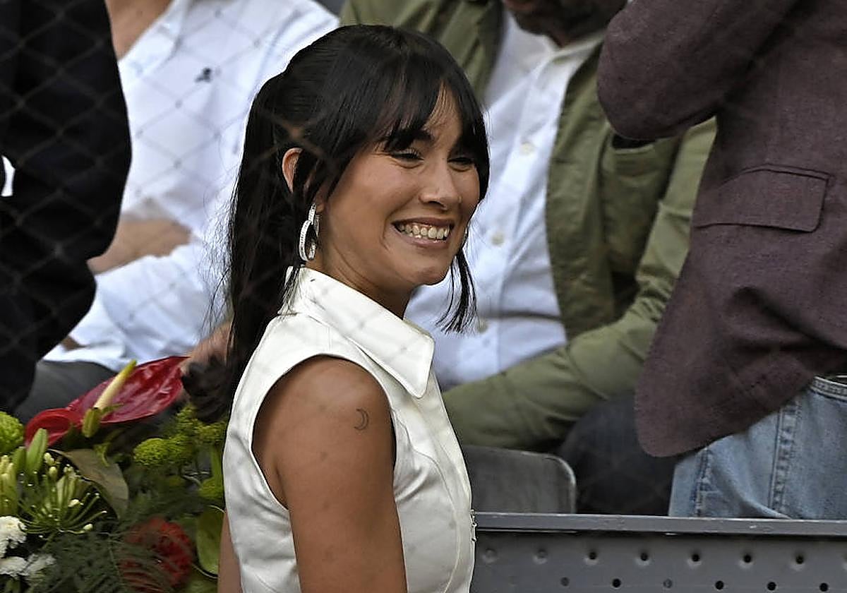 La cantante Aitana durante la final del torneo Mutua Madrid Open.