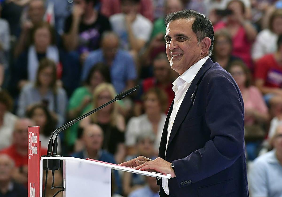 José Antonio Serrano, el pasado sábado durante el acto que ofreció Pedro Sánchez en Murcia.