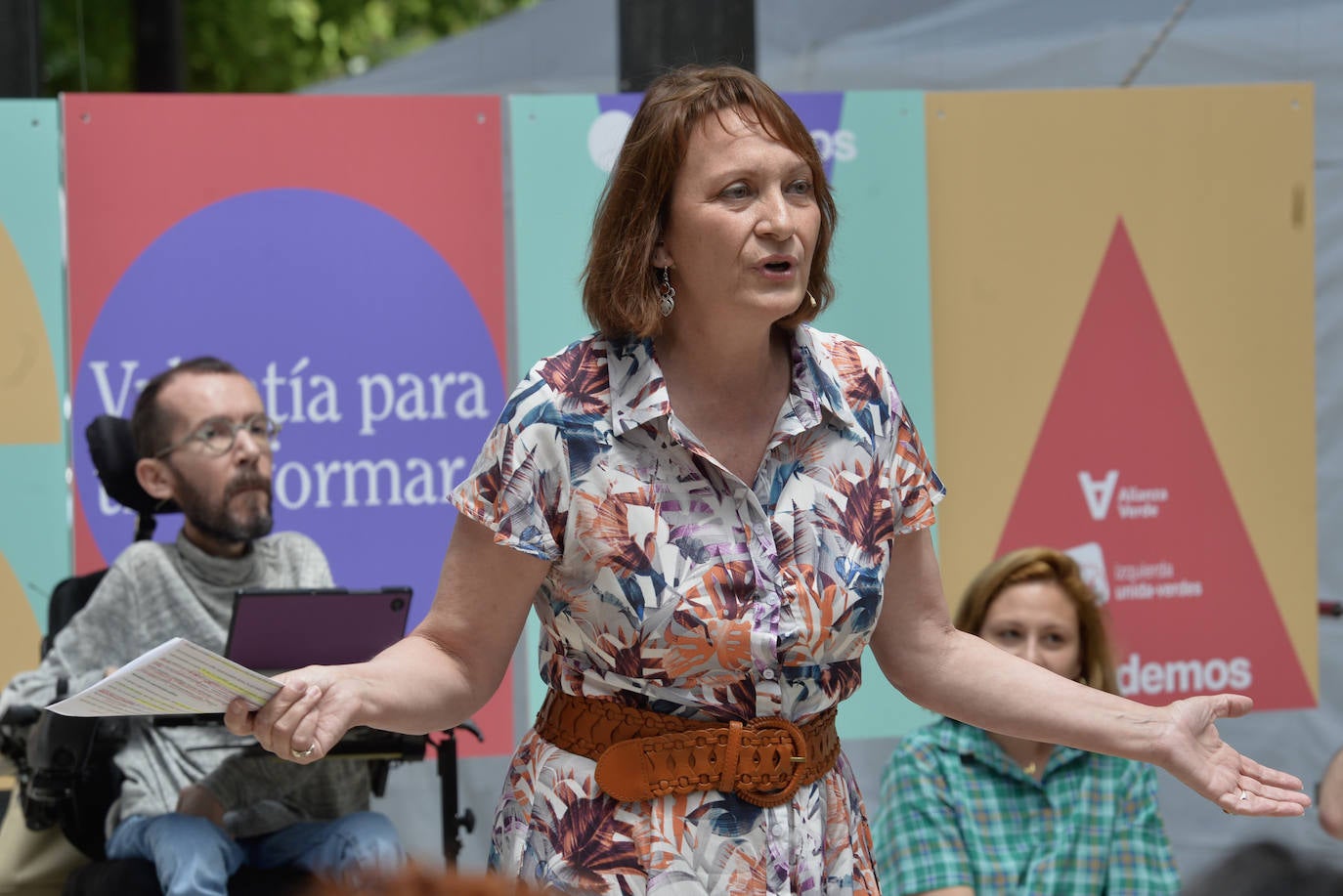 El mitin de Podemos en Murcia encabezado por Echenique, en imágenes