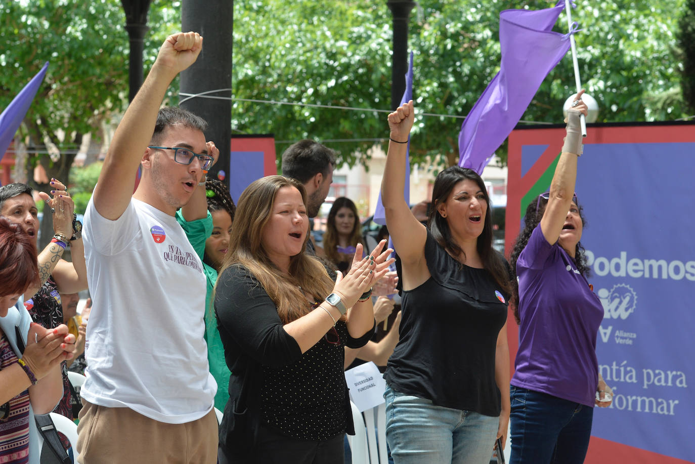 El mitin de Podemos en Murcia encabezado por Echenique, en imágenes