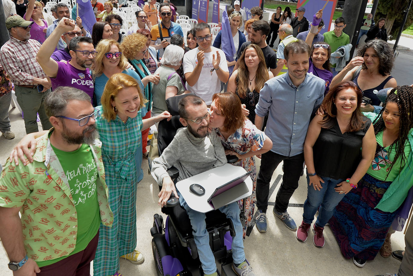 El mitin de Podemos en Murcia encabezado por Echenique, en imágenes