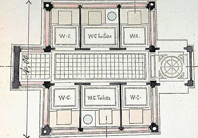 Plano del interior del 'Chalet de Necessité', conservado en el Almudí.