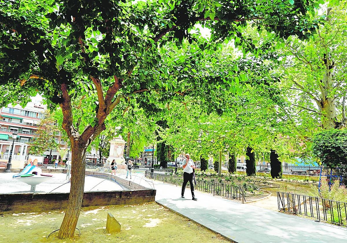 Vista del jardín de Floridablanca, que tendrá cajas nido para carboneros.